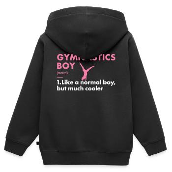 Sport Boy Gymnastics - Kids Premium Organic Zip-up Hoodie - black - Back - AI Model Kid Male (0cm)