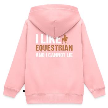 Sport I Like Equestrian - Kinder Premium Organic Zip Hoodie - Rosa - Hinten - AI Model Kid Female (0cm)