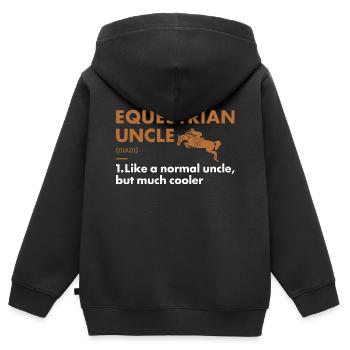 Sport Uncle Definition Equestrian - Kinder Premium Organic Zip Hoodie - Schwarz - Hinten - AI Model Kid Male (0cm)