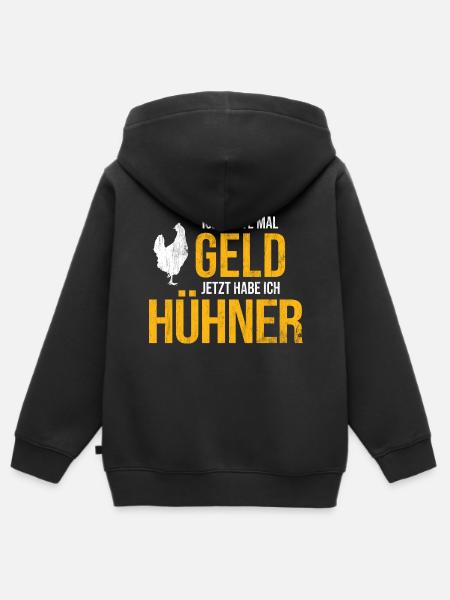 Hühner Geflügel - Kinder Premium Organic Zip Hoodie - Schwarz