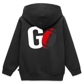 go rugby supporter joueur rugby toulouse - Sweat Premium à capuche zippé enfant bio - noir - Dos - AI Model Kid Male (0cm)
