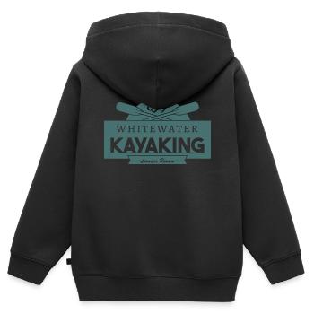 Profitez du kayak en eau vive - Sweat Premium à capuche zippé enfant bio - noir - Dos - AI Model Kid Male (0cm)