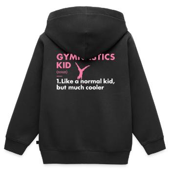 Sport Kid Gymnastics - Kinder Premium Organic Zip Hoodie - Schwarz - Hinten - AI Model Kid Male (0cm)