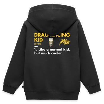 Sport Kid Définition Course de dragsters - Sweat Premium à capuche zippé enfant bio - noir - Dos - AI Model Kid Male (0cm)
