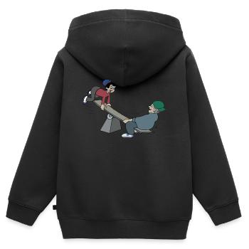 Spielplatz - Kinder Premium Organic Zip Hoodie - Schwarz - Hinten - AI Model Kid Male (0cm)