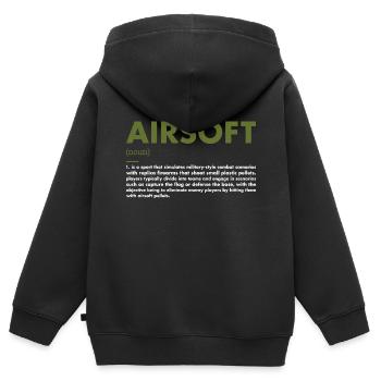 Définition Sport Airsoft - Sweat Premium à capuche zippé enfant bio - noir - Dos - AI Model Kid Male (0cm)
