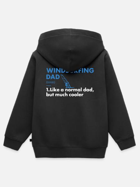 Sport Dad Windsurfing - Kinder Premium Organic Zip Hoodie - Schwarz