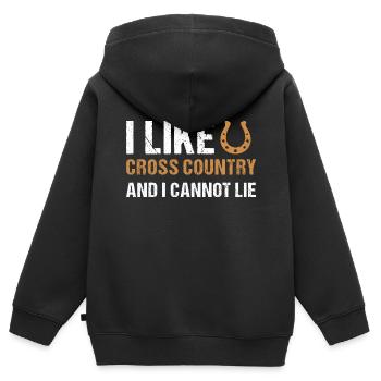 Rider I Like Cross Country - Kinder Premium Organic Zip Hoodie - Schwarz - Hinten - AI Model Kid Male (0cm)