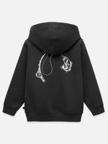Angeln - Kinder Premium Organic Zip Hoodie - Schwarz
