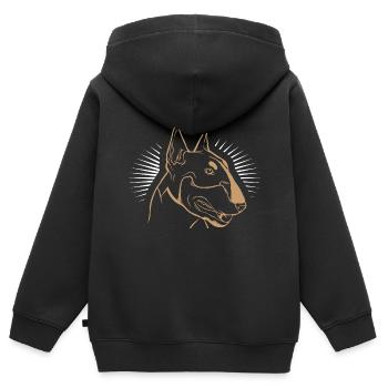 Bullterrier - Kinder Premium Organic Zip Hoodie - Schwarz - Hinten - AI Model Kid Male (0cm)