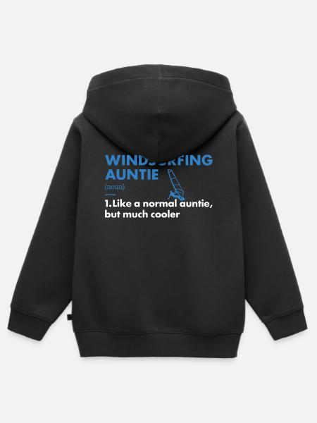 Sport Auntie Windsurfing - Kinder Premium Organic Zip Hoodie - Schwarz
