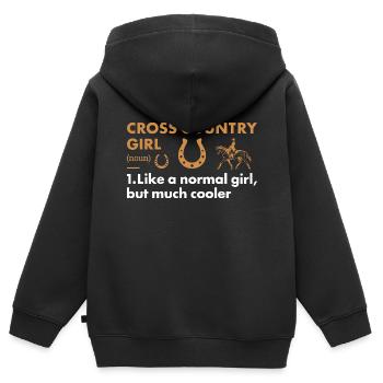 Rider Girl Definition Cross Country - Kinder Premium Organic Zip Hoodie - Schwarz - Hinten - AI Model Kid Male (0cm)