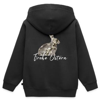 Ostern Frohe Ostern - Kinder Premium Organic Zip Hoodie - Schwarz - Hinten - AI Model Kid Male (0cm)