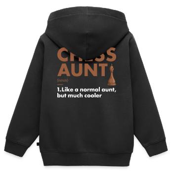 Chess Player Aunt Definition Chess - Kinder Premium Organic Zip Hoodie - Schwarz - Hinten - AI Model Kid Male (0cm)