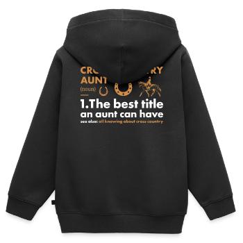 Rider Aunt Definition Cross Country - Kinder Premium Organic Zip Hoodie - Schwarz - Hinten - AI Model Kid Male (0cm)