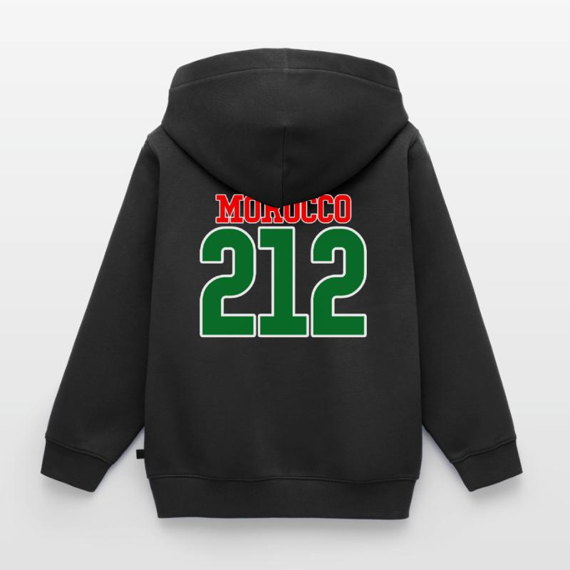 Morocco area code 212 Kids Premium Organic Zip-up Hoodie