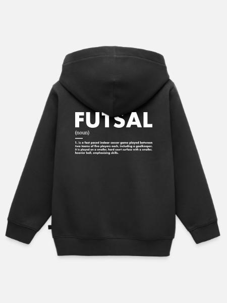 Sport Definition Futsal - Kinder Premium Organic Zip Hoodie - Schwarz