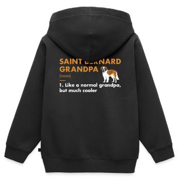Définition de grand-père Saint-Bernard - Sweat Premium à capuche zippé enfant bio - noir - Dos - AI Model Kid Male (0cm)