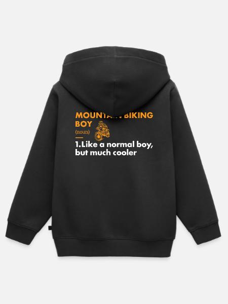 Biker Boy Definition Mountain Biking - Kinder Premium Organic Zip Hoodie - Schwarz