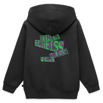 I have to shit - vintage - Kids Premium Organic Zip-up Hoodie - black - Back - AI Model Kid Male (0cm)