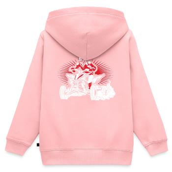 Quad - Sweat Premium à capuche zippé enfant bio - rose - Dos - AI Model Kid Female (0cm)