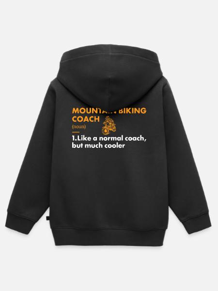 Biker Coach Definition Mountain Biking - Kinder Premium Organic Zip Hoodie - Schwarz