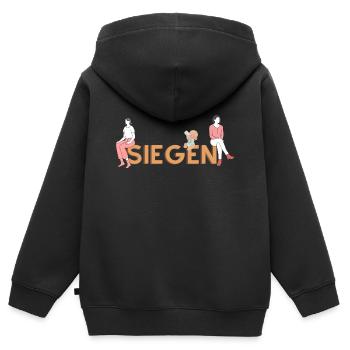 Siegen - Siegerland - Kinder Premium Organic Zip Hoodie - Schwarz - Hinten - AI Model Kid Male (0cm)