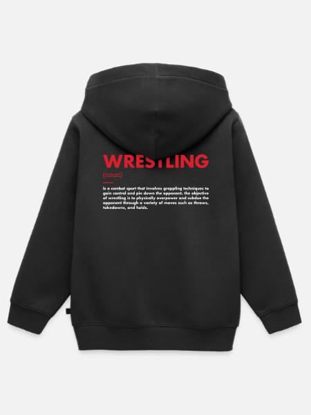 Sport Definition Wrestling - Kinder Premium Organic Zip Hoodie - Schwarz