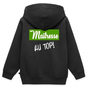 GELIEBTE. VIELEN DANK. DANKE, HERRIN - Kinder Premium Organic Zip Hoodie - Schwarz - Hinten - AI Model Kid Male (0cm)