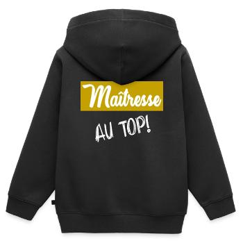 GELIEBTE. VIELEN DANK - Kinder Premium Organic Zip Hoodie - Schwarz - Hinten - AI Model Kid Male (0cm)