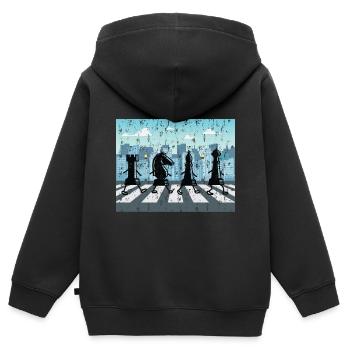 Schach Schachspieler - Kinder Premium Organic Zip Hoodie - Schwarz - Hinten - AI Model Kid Male (0cm)