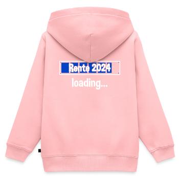 Rente 2024 Loading... Rente 2024 - Kinder Premium Organic Zip Hoodie - Rosa - Hinten - AI Model Kid Female (0cm)