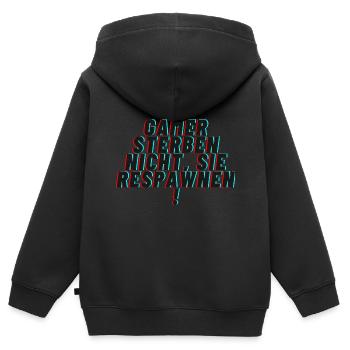 Gamer sterben nicht sie respawnen - Kinder Premium Organic Zip Hoodie - Schwarz - Hinten - AI Model Kid Male (0cm)
