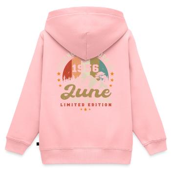 June 1956 Anniversary Juni 1956 Juni - Kids Premium Organic Zip-up Hoodie - rose - Back - AI Model Kid Female (0cm)