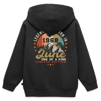 June 1968 Anniversary Juni 1968 Juni - Kids Premium Organic Zip-up Hoodie - black - Back - AI Model Kid Male (0cm)
