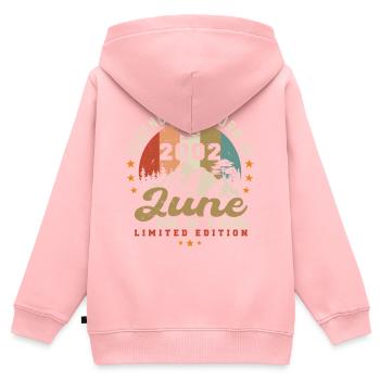 June 2002 Anniversary Juni 2002 Juni - Kids Premium Organic Zip-up Hoodie - rose - Back - AI Model Kid Female (0cm)