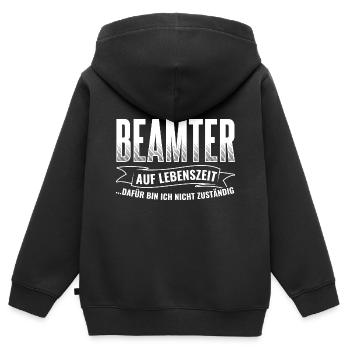 Beamte Beamter Arbeit - Kinder Premium Organic Zip Hoodie - Schwarz - Hinten - AI Model Kid Male (0cm)
