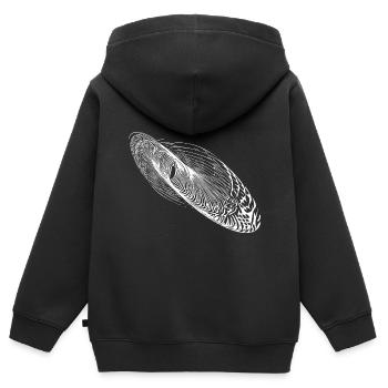 Abstrakte Schwingung Form Ellipse - Kinder Premium Organic Zip Hoodie - Schwarz - Hinten - AI Model Kid Male (0cm)