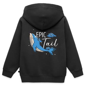 Orca Beobachtung für Buckelwale und Meerwale - Kinder Premium Organic Zip Hoodie - Schwarz - Hinten - AI Model Kid Male (0cm)