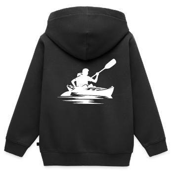 Kayak de rivière Bateau Équipement de relaxation - Sweat Premium à capuche zippé enfant bio - noir - Dos - AI Model Kid Male (0cm)