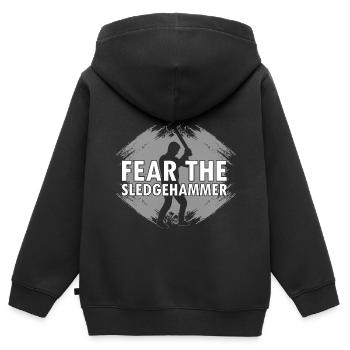 Démolition et rénovation de maisons - Sweat Premium à capuche zippé enfant bio - noir - Dos - AI Model Kid Male (0cm)