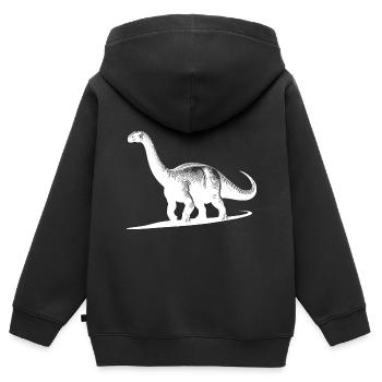 Riesiger Dino Brachiosaurus Dinosaurier - Kinder Premium Organic Zip Hoodie - Schwarz - Hinten - AI Model Kid Male (0cm)