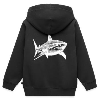 Großer Tigerhai Hai Taucher Lieblingstier - Kinder Premium Organic Zip Hoodie - Schwarz - Hinten - AI Model Kid Male (0cm)