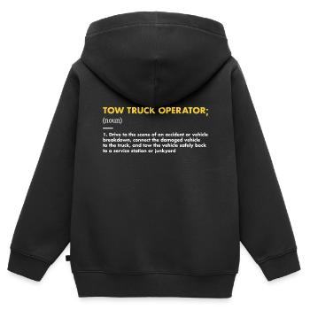 Tow Truck Operator Definition Tow Truck Operator - Kinder Premium Organic Zip Hoodie - Schwarz - Hinten - AI Model Kid Male (0cm)