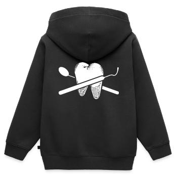 Zahnarzt - Kinder Premium Organic Zip Hoodie - Schwarz - Hinten - AI Model Kid Male (0cm)
