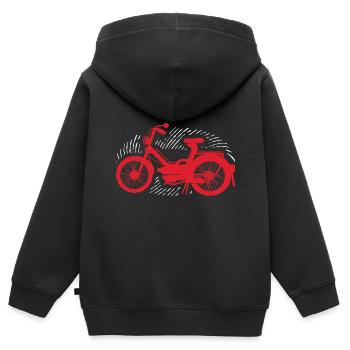 Mofa - Kinder Premium Organic Zip Hoodie - Schwarz - Hinten - AI Model Kid Male (0cm)