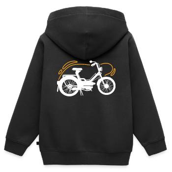 Mobylette - Sweat Premium à capuche zippé enfant bio - noir - Dos - AI Model Kid Male (0cm)
