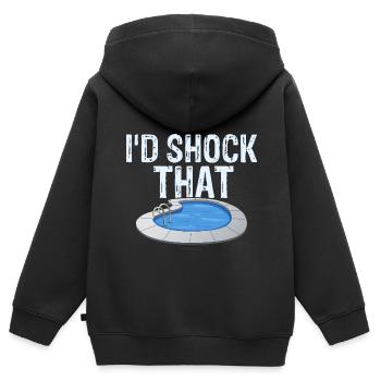 Pool Guy Design pour PoolBoy et Pool Cleaner - Sweat Premium à capuche zippé enfant bio - noir - Dos - AI Model Kid Male (0cm)