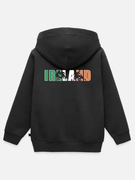 Ireland Rugby - Kinder Premium Organic Zip Hoodie - Schwarz