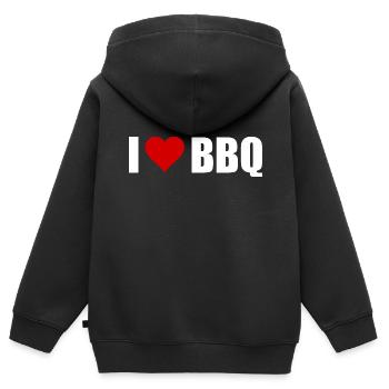 BBQ - Kinder Premium Organic Zip Hoodie - Schwarz - Hinten - AI Model Kid Male (0cm)
